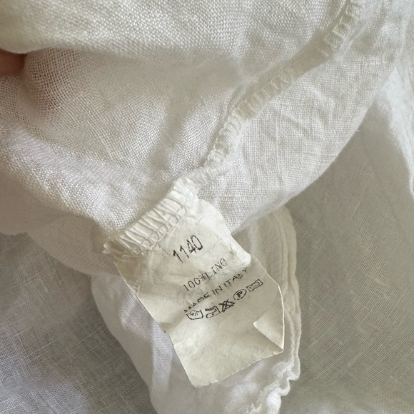 Made in Italy White oversized Linen Tank Top - Picture 5 of 6